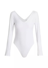 Re/Done V-Neck Long-Sleeve Bodysuit