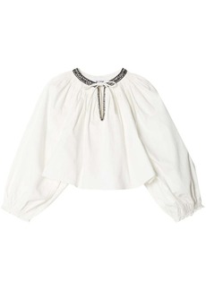 Re/Done Victorian Cut Off cotton blouse