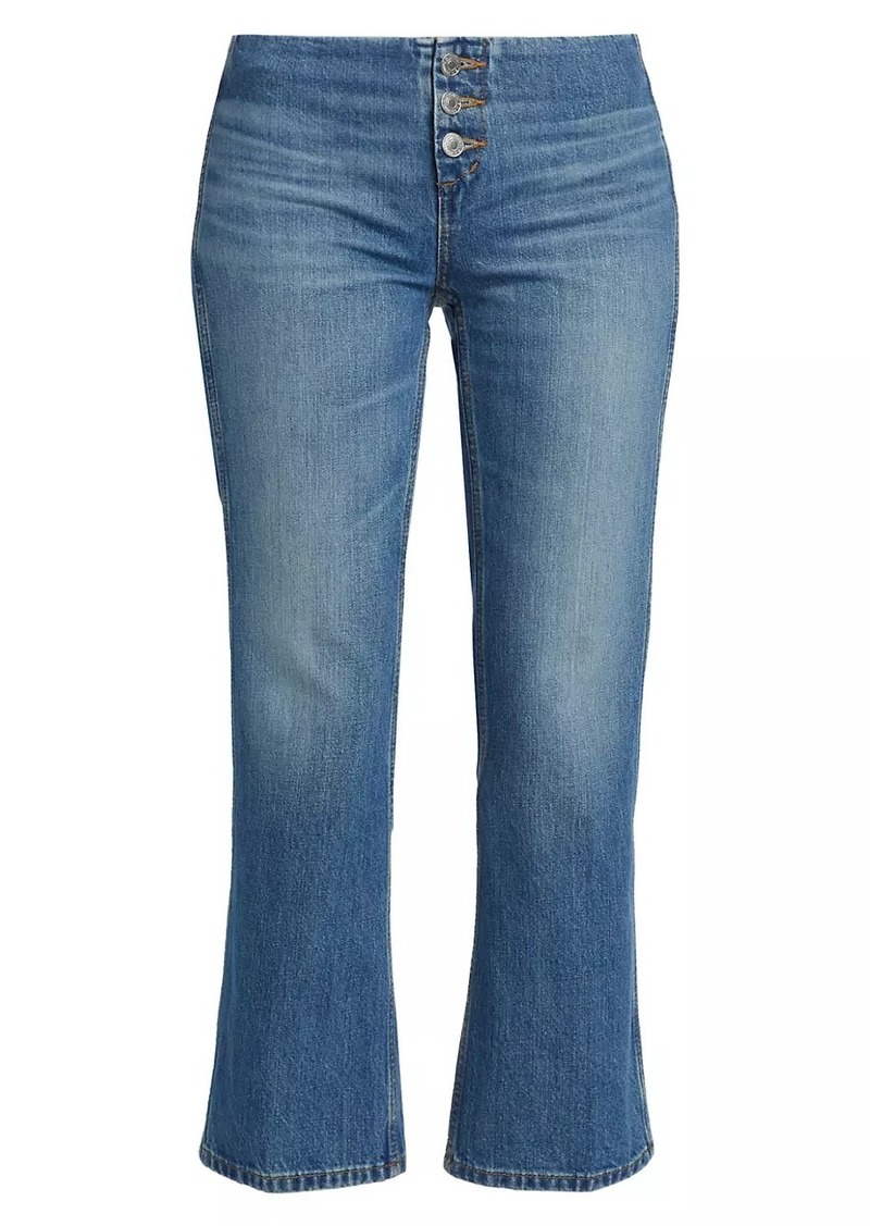 Re/Done Waistless Boot-Cut Crop Jeans