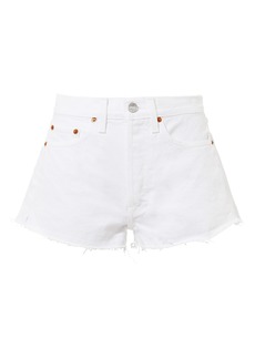 Re/Done White Denim Shorts