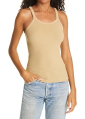 Re/Done Ribbed Tank Top in Sand at Nordstrom