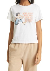Re/Done Who Needs A Man Classic Graphic Tee in Vintage White at Nordstrom
