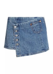 Re/Done Wrap Denim Miniskirt