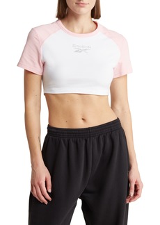 Reebok Classic Sparkle Crop T-Shirt in Pink Glow at Nordstrom Rack
