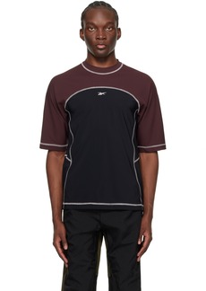 Reebok Classics Burgundy & Black Ribbed Training T-Shirt
