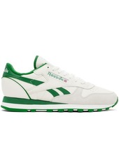 Reebok Classics Off-White & Green Classic Leather 1983 Vintage Sneakers