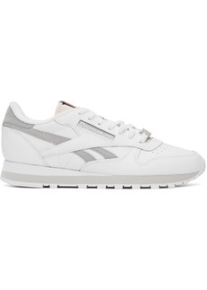 Reebok Classics White & Gray Classic Leather Sneakers