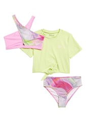 Reebok Kids' Crossover Bikini Top & Shirt Set in Mint at Nordstrom Rack