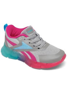 Reebok Little Girls Zig N Flash Light-Up Casual Sneakers from Finish Line - Gray, Pink, Blue
