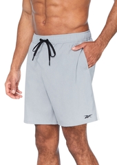 "Reebok Men's 7"" Compression Hybrid Swim Shorts - White"