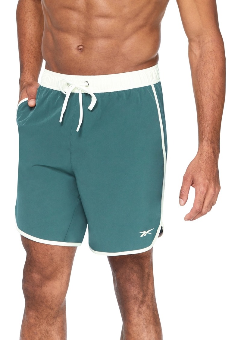 "Reebok Men's 7"" Core Volley Swim Shorts - Green"