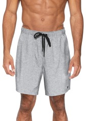 "Reebok Men's Athlete Volley Four-Way Stretch Quick-Dry 7"" Swim Trunks - Grey"