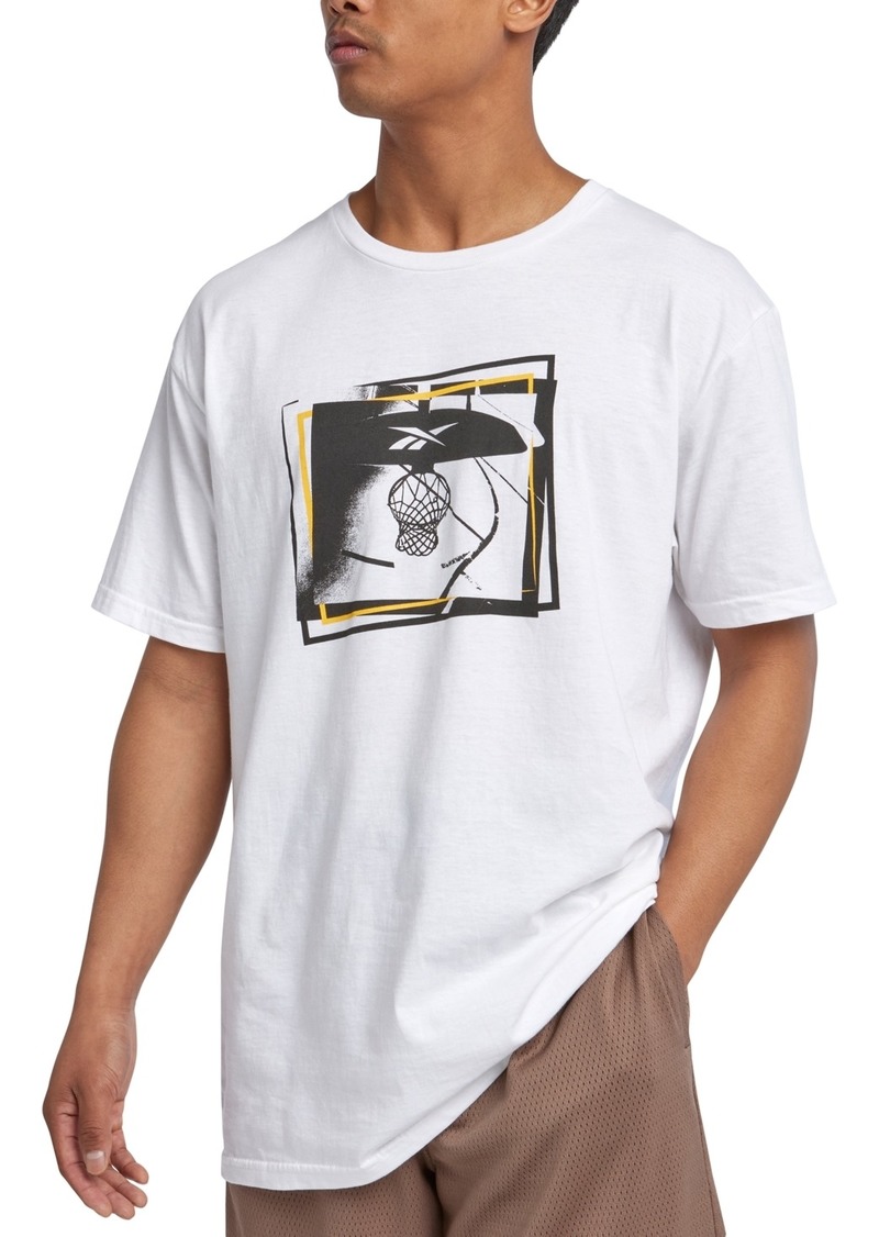 Reebok Men's B-Ball Hoop Graphic T-Shirt - White