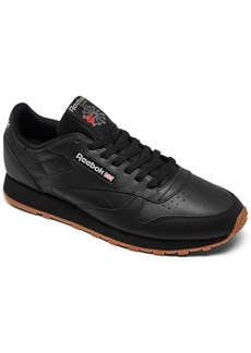 Reebok Men's Classic Leather Casual Sneakers from Finish Line - Core Black