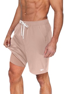 "Reebok Men's Core Stretch 7"" Volley Shorts - Pink"
