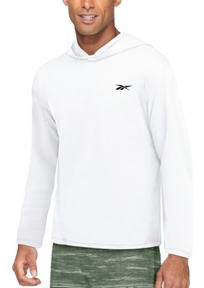 Reebok Men's Hooded Quick-Dry Logo Swim Shirt - White