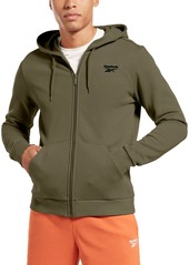 Reebok Men's Identity Fleece Chest Logo Full-Zip Hoodie - Army Green/Black