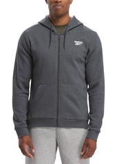 Reebok Men's Identity Fleece Chest Logo Full-Zip Hoodie - Army Green/Black