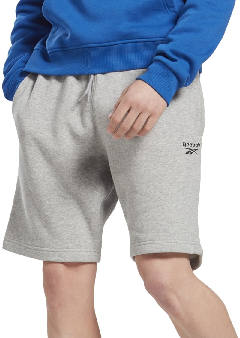 Reebok Men's Identity Regular-Fit Logo-Print Sweat Shorts - MGH/Black