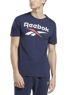Reebok Men's Slim-Fit Identity Big Logo Short-Sleeve T-Shirt - Navy/White/Red