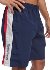 Reebok Men's Ivy League Regular-Fit Colorblocked Crinkled Shorts - Red/navy/white