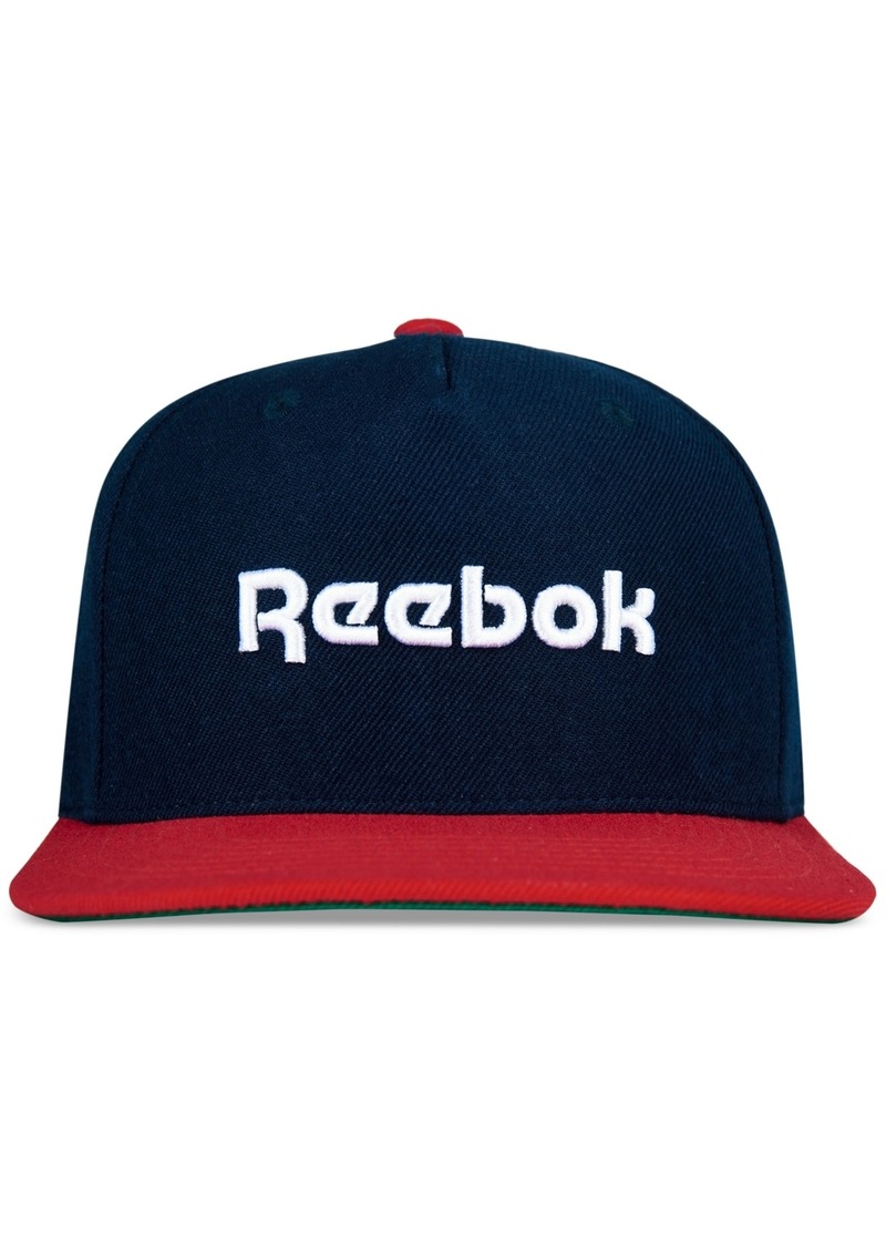 Reebok Men's Logo Embroidered Flat-Brim Snapback Hat - Navy