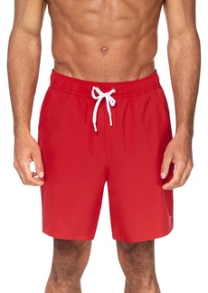 "Reebok Men's Quick-Dry 7"" Core Volley Swim Shorts - Red"