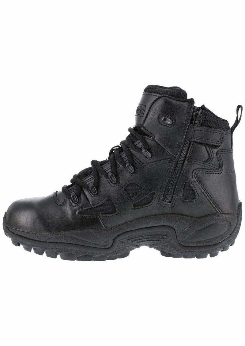 Reebok mens Rapid Response Rb Safety Toe 6" Stealth With Side Zipper Military Tactical Boot   US