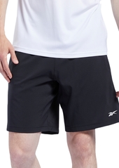 "Reebok Men's Regular-Fit Moisture-Wicking 9"" Woven Drawstring Shorts - Pure Grey"