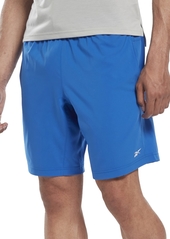 "Reebok Men's Regular-Fit Moisture-Wicking 9"" Woven Drawstring Shorts - Pure Grey"