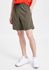 "Reebok Men's Regular-Fit Moisture-Wicking 9"" Woven Drawstring Shorts - Pure Grey"