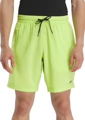 "Reebok Men's Regular-Fit Moisture-Wicking 9"" Woven Drawstring Shorts - Laser Lime"