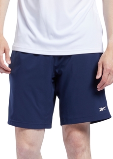 "Reebok Men's Regular-Fit Moisture-Wicking 9"" Woven Drawstring Shorts - Navy"