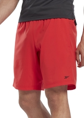 "Reebok Men's Regular-Fit Moisture-Wicking 9"" Woven Drawstring Shorts - Bold Cyan"