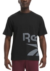 Reebok Men's Regular-Fit Side Vector Logo Graphic T-Shirt - Mgh/red/nvy