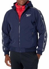 Reebok Men's Soft Woven Vetstee Jacket Navy/RED 2XL