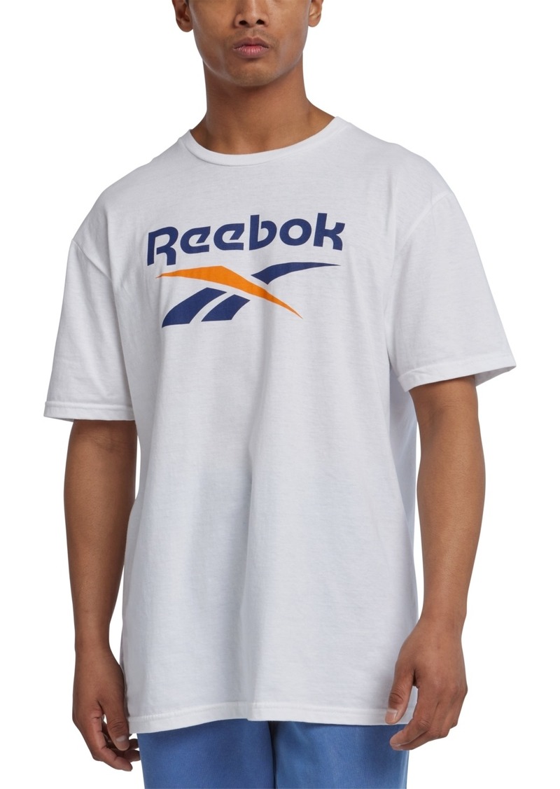 Reebok Men's Spinster Classic Logo Graphic T-Shirt - White/navy/orange