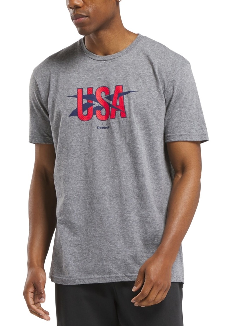 Reebok Men's Usa Graphic Regular-Fit T-Shirt - Mgh