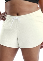 Reebok Plus Size Active Identity French Terry Pull-On Shorts - Chalk Melange