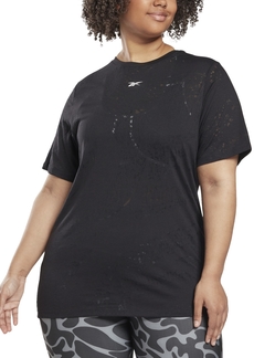 Reebok Plus Size Burnout Training T-Shirt - Black