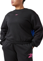 Reebok Plus Size Crewneck Logo Sweatshirt - Vector Navy