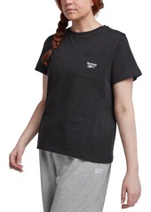 Reebok Plus Size Identity Crewneck Patch-Pocket T-Shirt - Jasmine Pink