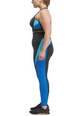 Reebok Plus Size Lux Colorblocked Racerback Sports Bra - Black / Blue