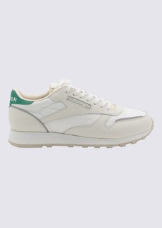 REEBOK WHITE AND GREEN LEATHER SNEAKERS