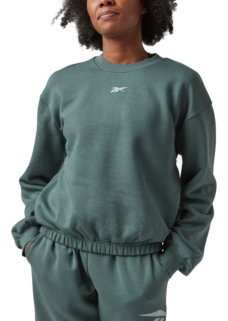 Reebok Women's Back Vector Fleece Sweatshirt, A Macy's Exclusive - Chalkgrn