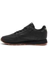 Reebok Women's Classic Leather Casual Sneakers from Finish Line - Black, Gum