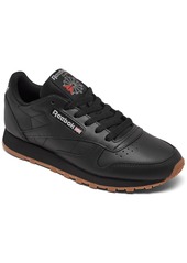 Reebok Women's Classic Leather Casual Sneakers from Finish Line - Black, Gum