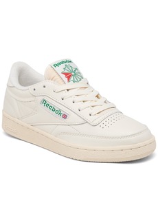Reebok Women's Club C 85 Casual Sneakers from Finish Line - Chalk, Alabaster, Green