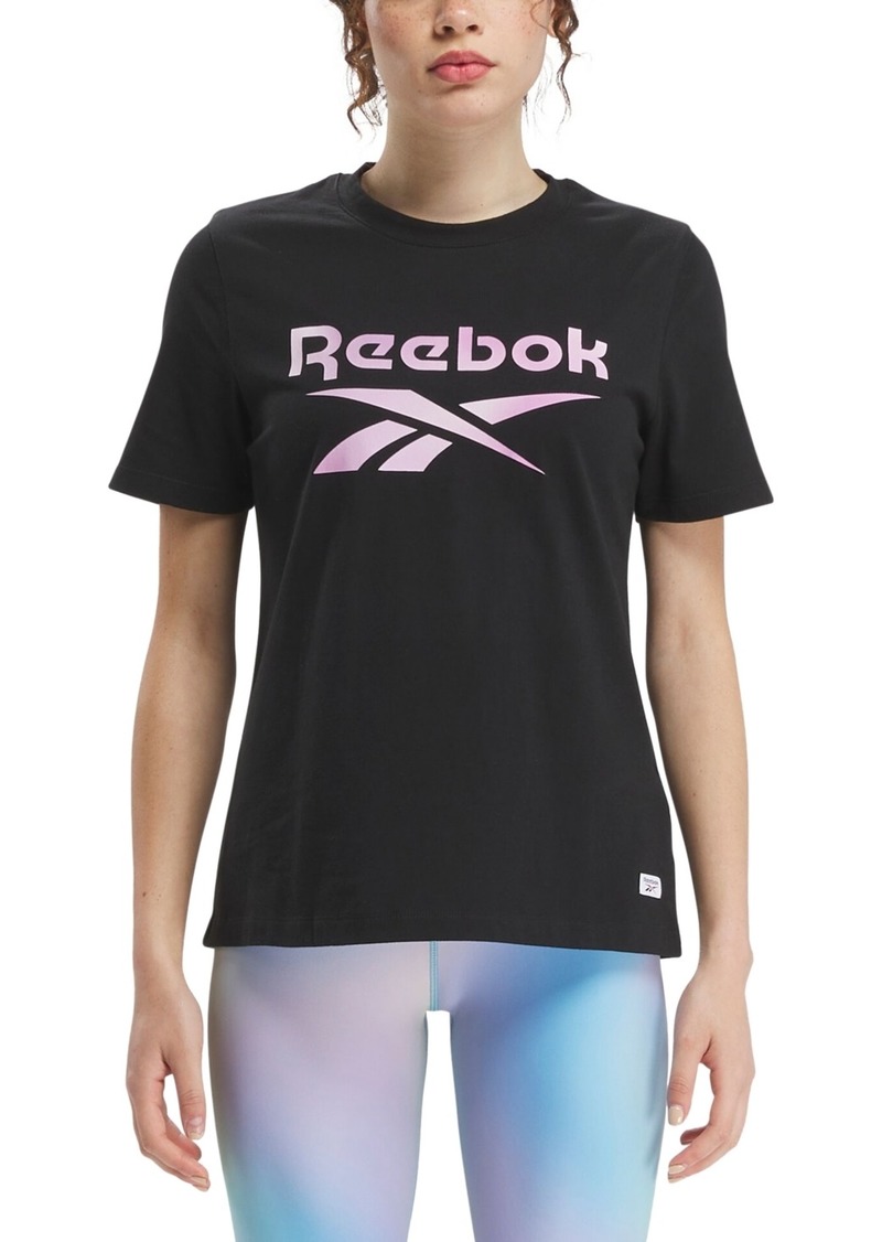 Reebok Women's Cotton Gradient Graphic Logo T-Shirt - Black