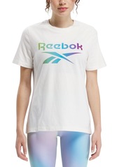 Reebok Women's Cotton Gradient Graphic Logo T-Shirt - Black